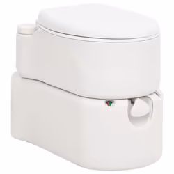vidaXL Integrated Camping Toilet Outdoor Portable Toilet White HDPE and Steel - enamel