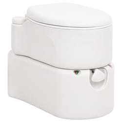 vidaXL Integrated Camping Toilet Outdoor Portable Toilet White HDPE and Steel - enamel