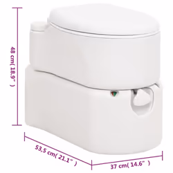 vidaXL Integrated Camping Toilet Outdoor Portable Toilet White HDPE and Steel - enamel