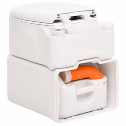 vidaXL Integrated Camping Toilet Outdoor Portable Toilet White HDPE and Steel - enamel - Additional view 4