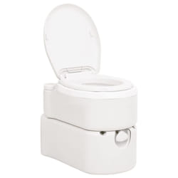 vidaXL Integrated Camping Toilet Outdoor Portable Toilet White HDPE and Steel - plastic