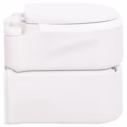 vidaXL Integrated Camping Toilet Outdoor Portable Toilet White HDPE and Steel - plastic
