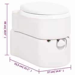 vidaXL Integrated Camping Toilet Outdoor Portable Toilet White HDPE and Steel - plastic