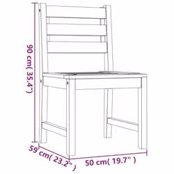 vidaXL Solid Wood Teak Garden Dining Set 3/5 Piece 110x110x77 cm/80x80x77 cm - 80 x 80 x 77 cm/ 3 piece