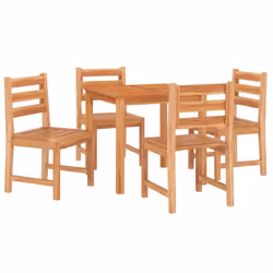 vidaXL Solid Wood Teak Garden Dining Set 3/5 Piece 110x110x77 cm/80x80x77 cm - 80 x 80 x 77 cm/ 5 piece