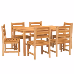 vidaXL Solid Wood Teak Garden Dining Set Dining Table Chair Multi Sizes/Models - 150 cm table length, 6x chair + table