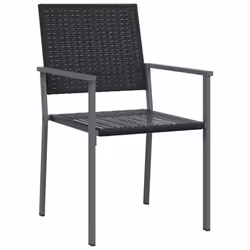 VidaXL 364098 outdoor chair Terrace Polyrattan, Steel Black