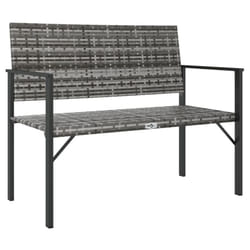 vidaXL 2-Seater Garden Bench Outdoor Bench Seat Patio Dining Bench Poly Rattan - grey