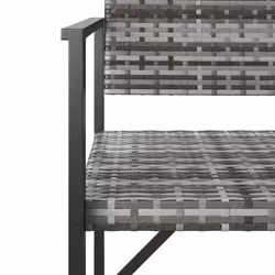 vidaXL 2-Seater Garden Bench Outdoor Bench Seat Patio Dining Bench Poly Rattan - grey - Additional view 5