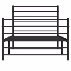 vidaXL Metal Bed Frame with Headboard Bed Base Mattress Foundation Bedstead - black, 100 x 200 cm/with headboard & footboard - Additional view 6