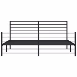 vidaXL Metal Bed Frame with Headboard Bed Base Mattress Foundation Bedstead - black, 193 x 203 cm/with headboard & footboard - Additional view 5