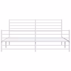 vidaXL Metal Bed Frame with Headboard Bed Base Mattress Foundation Bedstead - white, 180 x 200 cm/with headboard & footboard - Additional view 5