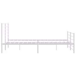 vidaXL Metal Bed Frame with Headboard Bed Base Mattress Foundation Bedstead - white, 180 x 200 cm/with headboard & footboard - Additional view 6