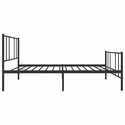 vidaXL Metal Bed Frame with Headboard Bed Base Mattress Foundation Bedstead - black, 75 x 190 cm/with headboard & footboard - Additional view 6