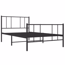 vidaXL Metal Bed Frame with Headboard Bed Base Mattress Foundation Bedstead - black, 90 x 190 cm/with headboard & footboard - Additional view 4