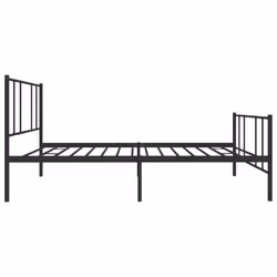 vidaXL Metal Bed Frame with Headboard Bed Base Mattress Foundation Bedstead - black, 90 x 190 cm/with headboard & footboard - Additional view 6