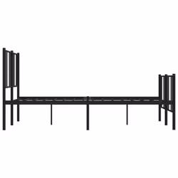 vidaXL Metal Bed Frame with Headboard Bed Base Mattress Foundation Bedstead - black, 120 x 200 cm/with headboard & footboard - Additional view 6