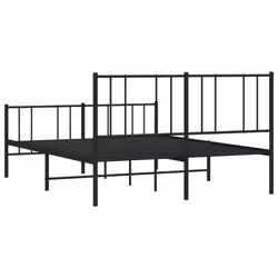 vidaXL Metal Bed Frame with Headboard Bed Base Mattress Foundation Bedstead - black, 120 x 200 cm/with headboard & footboard - Additional view 7