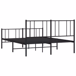 vidaXL Metal Bed Frame with Headboard Bed Base Mattress Foundation Bedstead - black, 140 x 200 cm/with headboard & footboard - Additional view 7