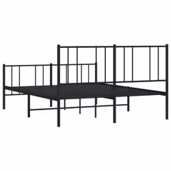 vidaXL Metal Bed Frame with Headboard Bed Base Mattress Foundation Bedstead - black, 160 x 200 cm/with headboard & footboard - Additional view 7