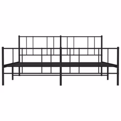 vidaXL Metal Bed Frame with Headboard Bed Base Mattress Foundation Bedstead - black, 180 x 200 cm/with headboard & footboard - Additional view 5