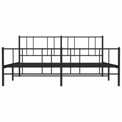 vidaXL Metal Bed Frame with Headboard Bed Base Mattress Foundation Bedstead - black, 183 x 213 cm/with headboard & footboard - Additional view 5