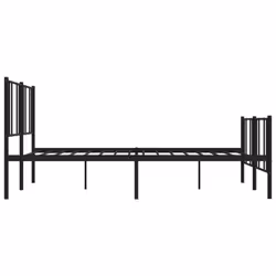 vidaXL Metal Bed Frame with Headboard Bed Base Mattress Foundation Bedstead - black, 183 x 213 cm/with headboard & footboard - Additional view 6