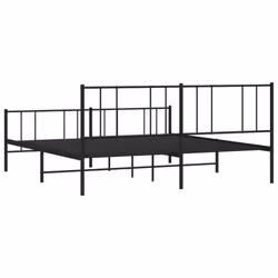 vidaXL Metal Bed Frame with Headboard Bed Base Mattress Foundation Bedstead - black, 183 x 213 cm/with headboard & footboard - Additional view 7