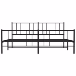 vidaXL Metal Bed Frame with Headboard Bed Base Mattress Foundation Bedstead - black, 193 x 203 cm/with headboard & footboard - Additional view 5