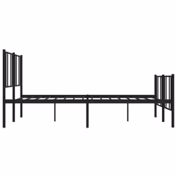 vidaXL Metal Bed Frame with Headboard Bed Base Mattress Foundation Bedstead - black, 193 x 203 cm/with headboard & footboard - Additional view 6