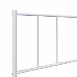 vidaXL Metal Bed Frame with Headboard Bed Base Mattress Foundation Bedstead - white, 75 x 190 cm/with headboard & footboard - Additional view 8
