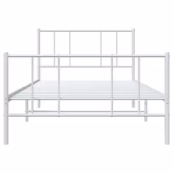 vidaXL Metal Bed Frame with Headboard Bed Base Mattress Foundation Bedstead - white, 90 x 190 cm/with headboard & footboard - Additional view 5