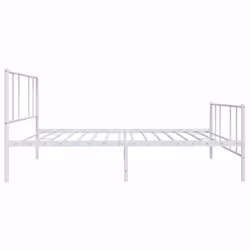 vidaXL Metal Bed Frame with Headboard Bed Base Mattress Foundation Bedstead - white, 100 x 190 cm/with headboard & footboard - Additional view 6