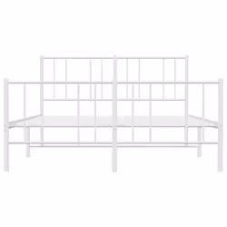 vidaXL Metal Bed Frame with Headboard Bed Base Mattress Foundation Bedstead - white, 120 x 190 cm/with headboard & footboard - Additional view 5