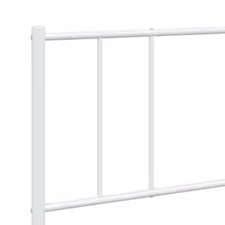 vidaXL Metal Bed Frame with Headboard Bed Base Mattress Foundation Bedstead - white, 183 x 213 cm/with headboard & footboard - Additional view 8