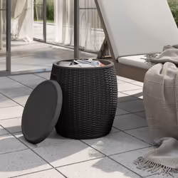 vidaXL 4-in-1 Garden Storage Box Storage Case Garden Bin Black Polypropylene
