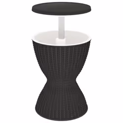 vidaXL 3-in-1 Ice Cooler Table Patio Cool Bar Outdoor Cool Box Polypropylene - black