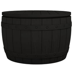vidaXL 3-in-1 Garden Storage Box Outdoor Side Table Deck Chair Polypropylene - black