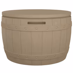 vidaXL 3-in-1 Garden Storage Box Outdoor Side Table Deck Chair Polypropylene - light brown - Additional view 4