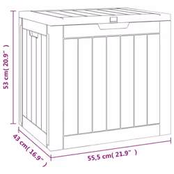 vidaXL Garden Storage Box Patio Blanket Box Outdoor Tool Chest Polypropylene - brown - Additional view 8
