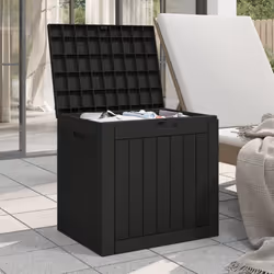 vidaXL Garden Storage Box Patio Blanket Box Outdoor Tool Chest Polypropylene - black