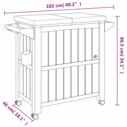 vidaXL 3-in-1 Serving Cart Drinks Trolley Tea Trolley Black Polypropylene - Additional view 7