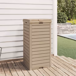 vidaXL Outdoor Garbage Bin Garbage Box Trash Can Patio Trash Bin Polypropylene - brown - Additional view 2