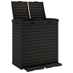vidaXL Outdoor Garbage Bin Patio Trash Can Trash Bin Garbage Can Polypropylene - black