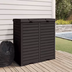 vidaXL Outdoor Garbage Bin Patio Trash Can Trash Bin Garbage Can Polypropylene - black