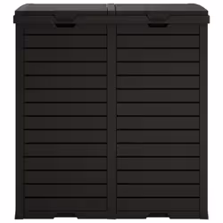 vidaXL Outdoor Garbage Bin Patio Trash Can Trash Bin Garbage Can Polypropylene - black - Additional view 4