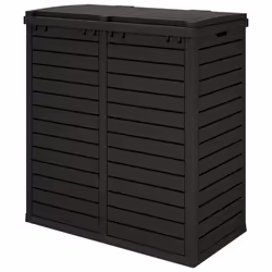 vidaXL Outdoor Garbage Bin Patio Trash Can Trash Bin Garbage Can Polypropylene - black - Additional view 6