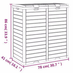 vidaXL Outdoor Garbage Bin Patio Trash Can Trash Bin Garbage Can Polypropylene - black - Additional view 9
