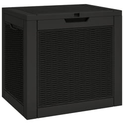 vidaXL Garden Storage Box Outdoor Deck Tool Storage Box Table Polypropylene - black