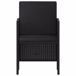 vidaXL Garden Dining Set Table Set with Cushions 6 Piece Black Poly Rattan - Additional view 8